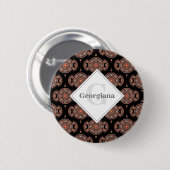 Individuelle Name Retro Safari Sunset Bohemisch Ma Button (Vorne & Hinten)
