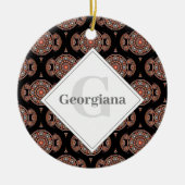 Individuelle Name Retro Safari Sunset Bohemisch Ma Keramik Ornament (Vorne)