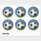 Individuelle Name Retro Soccer Ball Aufkleber (Blatt)