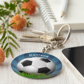 Individuelle Name Retro Soccer Ball Schlüsselkette Schlüsselanhänger (Seite)
