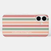 Individuelle Name-Retro-Streifenmuster Case-Mate iPhone Hülle (Rückseite (Horizontal))