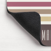 Individuelle Name-Retro-Streifenmuster Mousepad (Ecke)