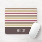 Individuelle Name-Retro-Streifenmuster Mousepad (Mit Mouse)