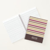 Individuelle Name-Retro-Streifenmuster Notizblock (Innenseite)