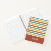 Individuelle Name-Retro-Streifenmuster Notizblock (Innenseite)