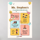 Individuelle Name Retro Style Lehrer's Classroom R Poster (Vorne)