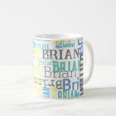 Individuelle Name Retro Typografie Kaffeetasse (VorderseiteRechts)