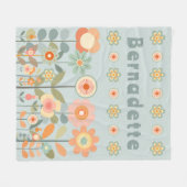 Individuelle Name Retro Vintage Wildblume Blumenst Fleecedecke (Vorderseite (Horizontal))