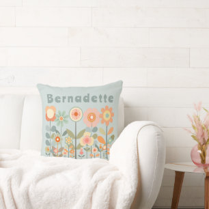Individuelle Name Retro Vintage Wildblume Blumenst Kissen