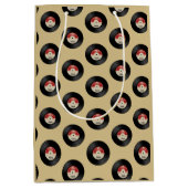 Individuelle Name Retro Vinyl Record Mittlere Geschenktüte (Vorderseite)