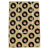 Individuelle Name Retro Vinyl Record Mittlere Geschenktüte (Rückseite)