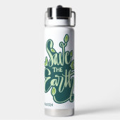 Individuelle Name Rette die Erde Trinkflasche (Hinten)