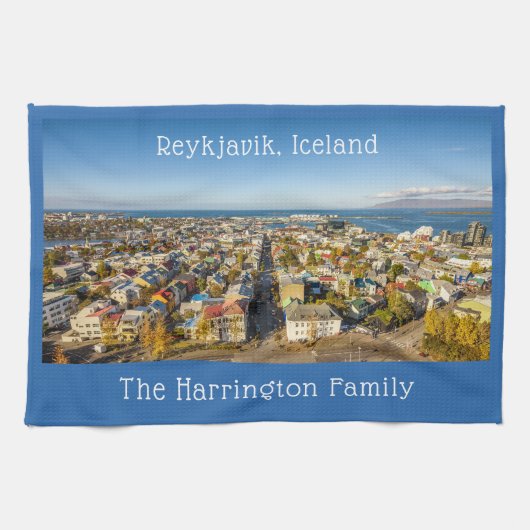 Individuelle Name Reykjavik Island Geschirrtuch (Horizontal)