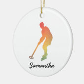 Individuelle Name Ringette Girl Gradient Keramik Ornament (Links)