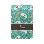 Individuelle Name Robin Blau Glitzer Krankenschwes Autolufterfrischer (Rückseite)