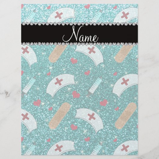 Individuelle Name Robin Blau Glitzer Krankenschwes Flyer (Vorne)