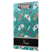 Individuelle Name Robin Blau Glitzer Krankenschwes Klemmbrett (Links)