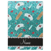 Individuelle Name Robin Blau Glitzer Krankenschwes Klemmbrett (Rückseite)