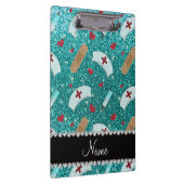 Individuelle Name Robin Blau Glitzer Krankenschwes Klemmbrett (Rechts)