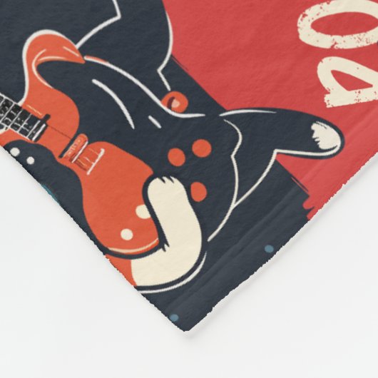 INDIVIDUELLE NAME Rock n' Roll Cats | Rot und Schw Fleecedecke (Ecke)