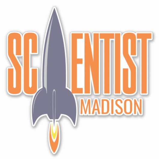 Individuelle Name Rocket Scientist Aufkleber (Vorderseite)