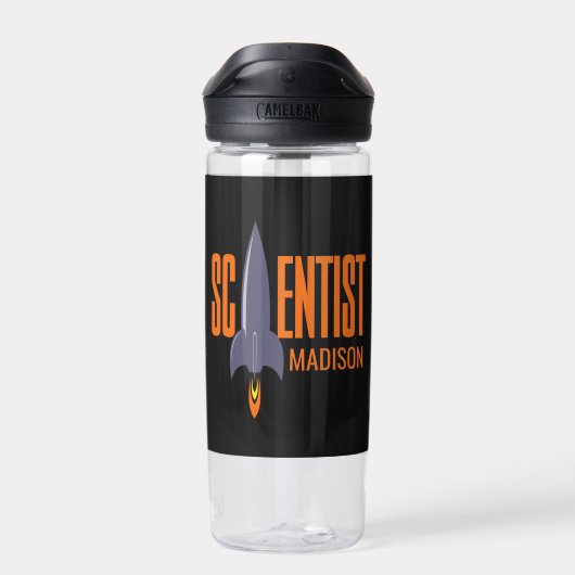 Individuelle Name Rocket Scientist Trinkflasche (Rückseite)
