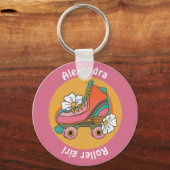 individuelle Name Roller Skate Mädchen rosa gürtel Schlüsselanhänger (Vorderseite)