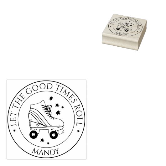 Individuelle Name Roller Skaten Club Gummistempel (Stempel)