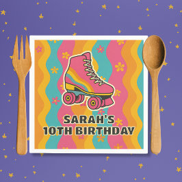 Individuelle Name Roller Skaten Girl Geburtstagspa Serviette