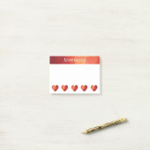 Individuelle Name romantisch rotes, tiefes Poly He Post-it Klebezettel (Auf Schreibtisch)