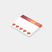 Individuelle Name romantisch rotes, tiefes Poly He Post-it Klebezettel (angewinkelt)