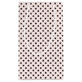 Individuelle Name Rosa | Black Polka Dot Pattern Kleine Geschenktüte (Rückseite)