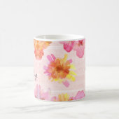 Individuelle Name Rosa Blumenfarbe Kaffeetasse (Mittel)