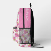 Individuelle Name Rosa Erdbeeren Muster Bedruckter Rucksack (Rechts)