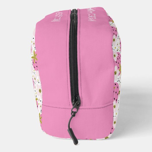 Individuelle Name Rosa Erdbeeren Muster Waschbeutel (Rechts)