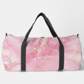 Individuelle Name Rosa Glitzer Agat Monogramm Troc Duffle Bag (Vorderseite)