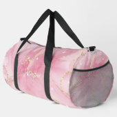 Individuelle Name Rosa Glitzer Agat Monogramm Troc Duffle Bag (Rechte Ecke)