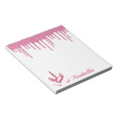 Individuelle Name Rosa Glitzer Tropfen Stars Einho Notizblock (angewinkelt)