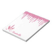 Individuelle Name Rosa Glitzer Tropfen Stars Einho Notizblock (Rotiert)