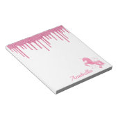 Individuelle Name Rosa Glitzer Tropfen Sterne Einh Notizblock (angewinkelt)