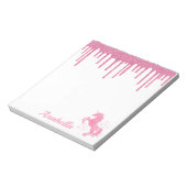 Individuelle Name Rosa Glitzer Tropfen Sterne Einh Notizblock (Rotiert)