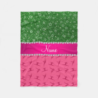Individuelle Name Rosa Gymnastik Grünen Glitzer St Fleecedecke