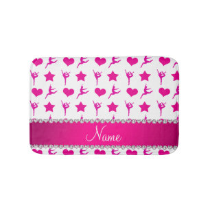 Individuelle Name Rosa Gymnastik Stars Herz Badematte