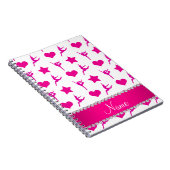 Individuelle Name Rosa Gymnastik Stars Herz Notizblock (Rechte Seite)