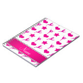 Individuelle Name Rosa Gymnastik Stars Herz Notizblock (Linke Seite)