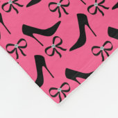 Individuelle Name Rosa High Heels Bogen Diamanten Fleecedecke (Ecke)