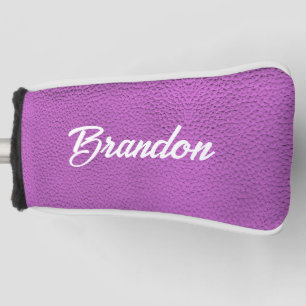 Individuelle Name rosa Leder Golf Headcover