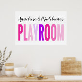 Individuelle Name Rosa Lila Spielraum Poster (Küche)