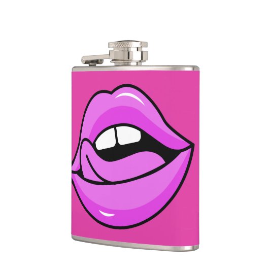 Individuelle Name Rosa Lippenflasche Flachmann (Links)