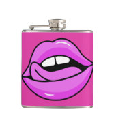 Individuelle Name Rosa Lippenflasche Flachmann (Vorderseite)